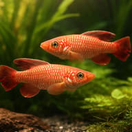 Black Spotted Nothobranch (Nothobranchius melanospilus) pair in a specialist annual-killifish aquarium — representative image - view 2