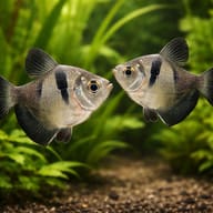 Black Widow Tetra (Gymnocorymbus ternetzi) planted group visual - view 2