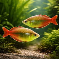 Representative pair of Bleher's Rainbowfish (Chilatherina bleheri) in a planted aquarium — representative image - view 2