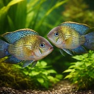 Blue Acara — pair in a planted aquarium — representative image - view 2