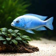 Blue Dolphin Cichlid — Lake Malawi Cichlids — close view showing fin and scale detail — representative image - view 4