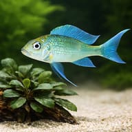 Blue Gold-Tip Cichlid green — close view showing fin and scale detail — representative image - view 4