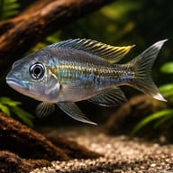 Blue Gold-Tip Cichlid (Ophthalmotilapia ventralis Chimba) - aquarium hero image — representative image - view 1