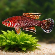 Brashnikov's Lyretail size reference beside aquarium plants — representative image - view 4