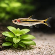 Miniature Least Rasbora beside aquarium plants for scale — representative image - view 4