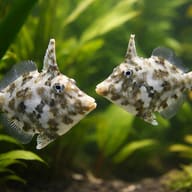 Bristle-tail File-fish M (Acreichthys tomentosus) — pair in a planted aquarium — representative image - view 2