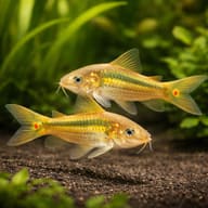 Bronze Catfish green strip — pair in a planted aquarium — representative image - view 2