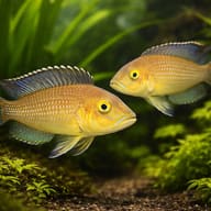 Callipterus cichlid (Lamprologus callipterus) pair behaviour around snail shells — representative image - view 2