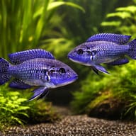 Caninus (Telmatochromis caninus) — pair in a planted aquarium — representative image - view 2