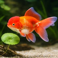 Carassius auratus l.f. red oranda — close view showing fin and scale detail — representative image - view 4