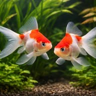 Carassius auratus l.f. red white ryukin — pair in a planted aquarium — representative image - view 2