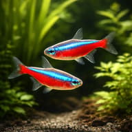 Cardinal Tetra group showing red and blue colour in a planted aquarium — representative image - view 3
