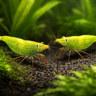 Caridina babaulti green 1 - 1 — pair in a planted aquarium — representative image - view 2