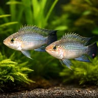 Carpintada Dwarf Cichlid — pair in a planted aquarium — representative image - view 2