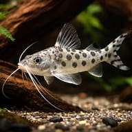 Pictus Catfish (Pimelodus pictus) in a planted aquarium - view 1