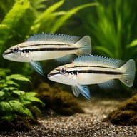 Chalinochromis bifrenatus 4 — pair in a planted aquarium — representative image - view 2