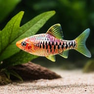 Chequer Barb, gold — close view showing fin and scale detail — representative image - view 4