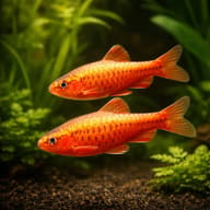 Cherry Barb — Barbs UK — pair in a planted aquarium — representative image - view 2