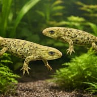 Chinese Warty Newt (Paramesotriton chinensis) — pair in a planted aquarium — representative image - view 2