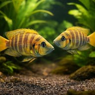 Compressed Cichlid — pair in a planted aquarium — representative image - view 2
