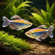 Congo Tetra (Phenacogrammus interruptus) planted group view - view 3