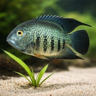 Convict Fish (Heros severum) — close view showing fin and scale detail — representative image - view 4