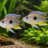 Copadichromis pleurostigma yellow 4 — pair in a planted aquarium — representative image - view 2