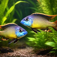 Copadichromis tetrastigma 4 — pair in a planted aquarium — representative image - view 2