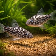 Elegant Cory (Corydoras elegans) — Cory Catfish — Catfish cory pleco — pair in a planted aquarium — representative image - view 2