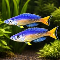 Cyprichromis lept. bulu point 4 — pair in a planted aquarium — representative image - view 2