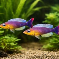 Cyprichromis lept. kigoma 3 — pair in a planted aquarium — representative image - view 2