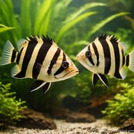 Datnoid gold tiger — pair in a planted aquarium — representative image - view 2