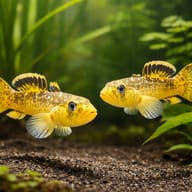 Desert Goby Gold (Chlamydogobius eremius) pair in planted hard-water aquarium — representative image - view 2