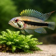 Diplotaenia Dwarf Cichlid — close view showing fin and scale detail — representative image - view 4