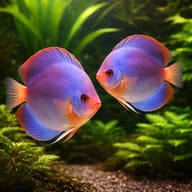 Discus blue — pair in a planted aquarium — representative image - view 2