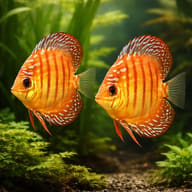 Discus brown — pair in a planted aquarium — representative image - view 2