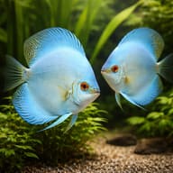 Discus cobalt — pair in a planted aquarium — representative image - view 2
