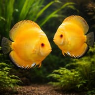 Discus golden pigeon — pair in a planted aquarium — representative image - view 2