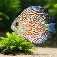 Discus red pearl — close view showing fin and scale detail — representative image - view 4