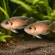 Dwarf Shell-Dweller, Brevis — pair in a planted aquarium — representative image - view 2