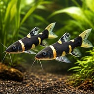 Asian Bumblebee Catfish (Pseudomystus siamensis) pair in planted aquarium scene — representative image - view 2