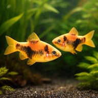 Ember Barb, Panda Barb — pair in a planted aquarium — representative image - view 2