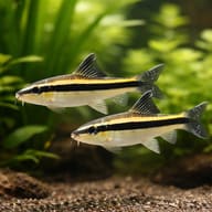 Epalzeorhynchus kallopterus 3 — pair in a planted aquarium — representative image - view 2