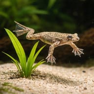 African Dwarf Frog beside a foreground plant — representative image - view 4