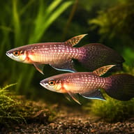 Featherfin Panchax (Pterolebias longipinnis) pair in a covered annual-killifish setup — representative image - view 2