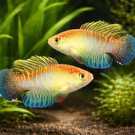Flameus Pearl Fish pair in a covered planted species aquarium — representative image - view 2