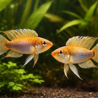 For Stripes Dwarf Cichlid — pair in a planted aquarium — representative image - view 2