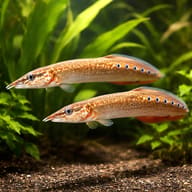 Frecklefin eel — pair in a planted aquarium — representative image - view 2