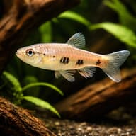 Copeina four spott (Pyrrhulina spilota) in a planted aquarium - view 1
