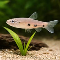 Copeina four spott (Pyrrhulina spilota) in a planted aquarium - view 4